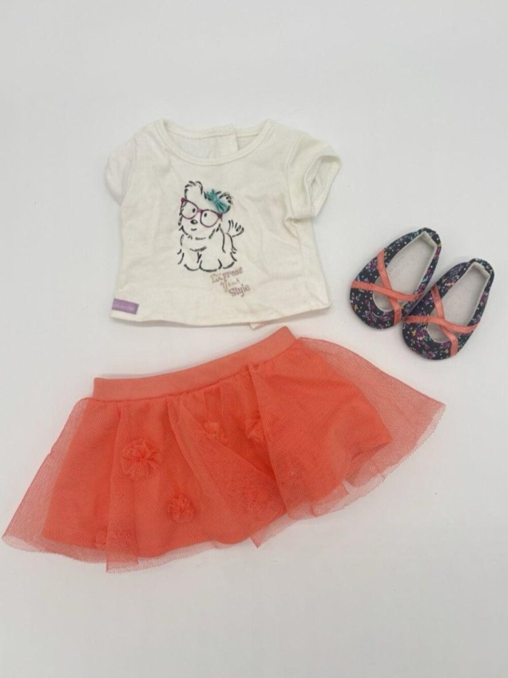 American Girl Doll Coconut Cutie Outfit Top Skirt Shoes Truly Me 2017